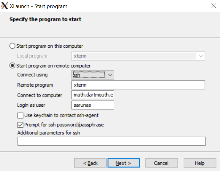 XLaunch screenshot