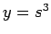 $ y =
s^3$