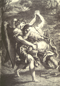 DELACROIX: Jacob Wrestling with an Angel