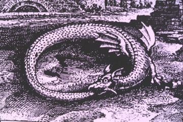 Serpent feeding on its own tail